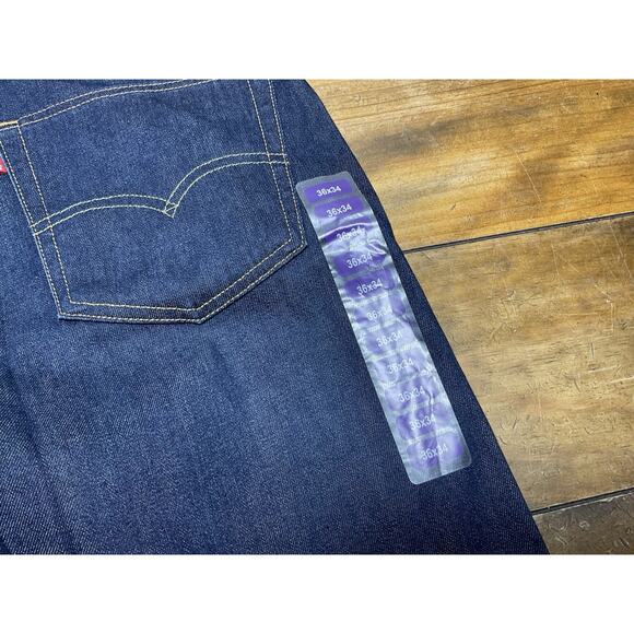 Levi's Men's Classic 505 Regular Fit Jean Straight Leg Dark Blue 36x34 NWT - Picture 8 of 12